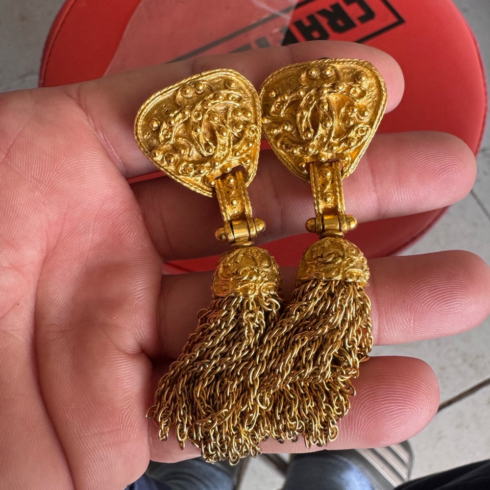 Vintage Chanel Gold Tassel Earrings